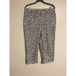 Liz Claiborne Womens Black & White Sloane Pants Size 12 Casual Artsy